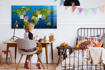 Világtérkép mintás fali üzenőtábla