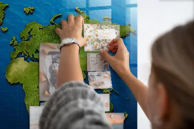 Világtérkép mintás fali üzenőtábla