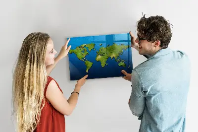 Világtérkép mintás fali üzenőtábla