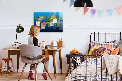 Világtérkép mintás fali üzenőtábla