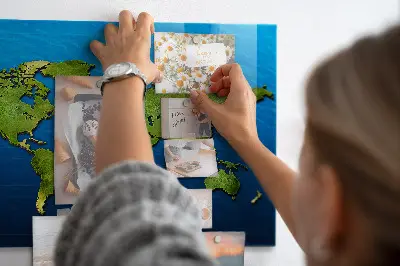 Világtérkép mintás fali üzenőtábla