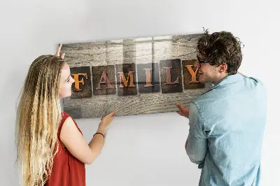 A feliratos család mágneses fali tábla