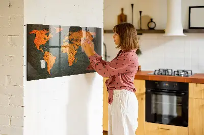 Világtérkép mintás mágneses fali tábla