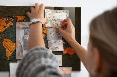 Világtérkép mintás mágneses fali tábla