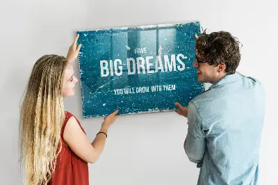 Fali mágneses tábla motivációs szöveggel