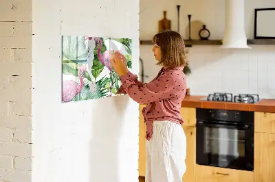 Mágneses fali tábla természetes flamingók mintával