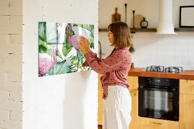 Mágneses fali tábla természetes flamingók mintával