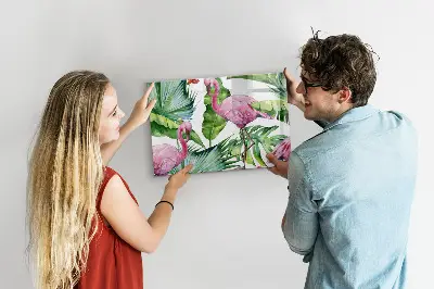 Mágneses fali tábla természetes flamingók mintával