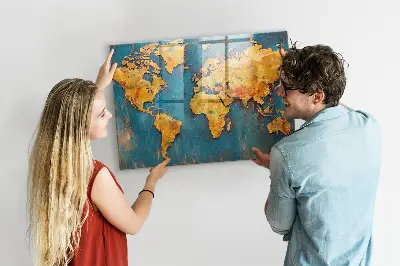 Dekoratív mágneses fali világtérkép