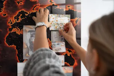 Világtérkép mintás fali üzenőtábla