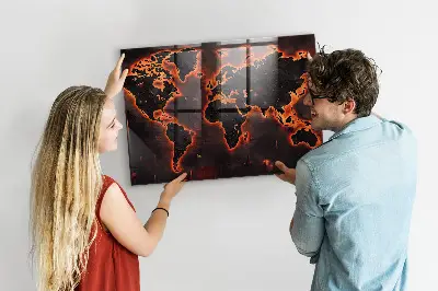 Világtérkép mintás fali üzenőtábla
