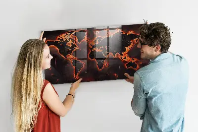 Világtérkép mintás fali üzenőtábla