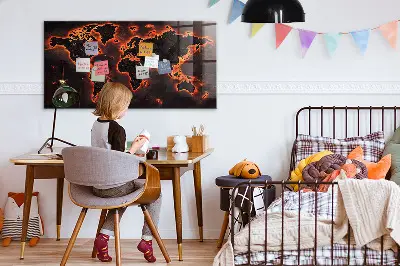 Világtérkép mintás fali üzenőtábla