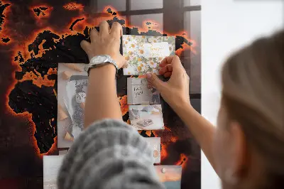 Világtérkép mintás fali üzenőtábla