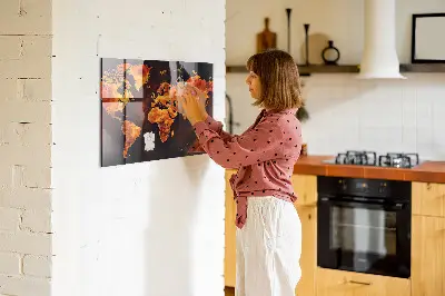Világtérképes fali mágnestábla