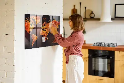 Világtérképes fali mágnestábla