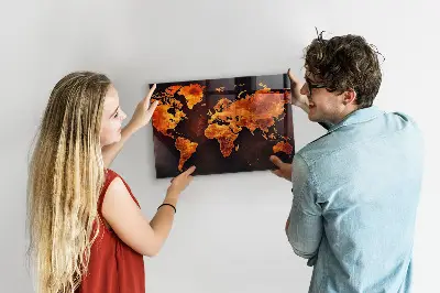 Világtérképes fali mágnestábla