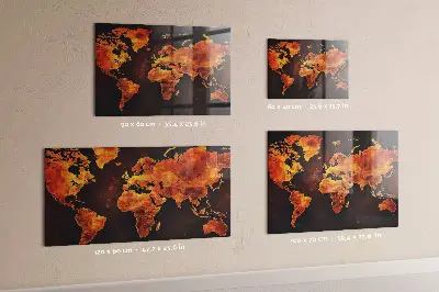 Világtérképes fali mágnestábla