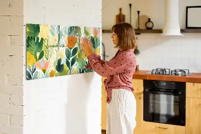 Akvarell virágok mintás fali mágneses tábla