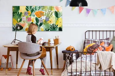 Akvarell virágok mintás fali mágneses tábla