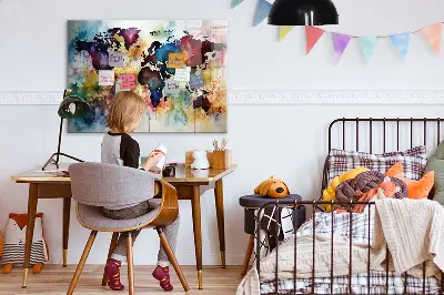 Akvarell térkép mintás fali üzenőtábla