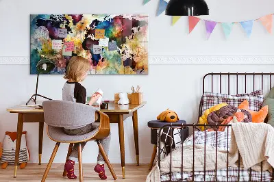 Akvarell térkép mintás fali üzenőtábla