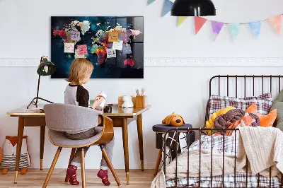 Absztrakt térkép mintás fali mágneses tábla