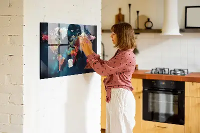 Absztrakt térkép mintás fali mágneses tábla