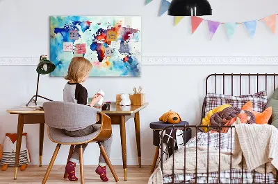 Mágneses fali térképtábla festett mintával