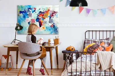 Mágneses fali térképtábla festett mintával