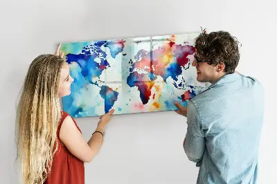 Mágneses fali térképtábla festett mintával
