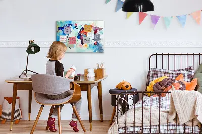 Mágneses fali térképtábla festett mintával