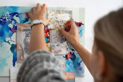 Mágneses fali térképtábla festett mintával