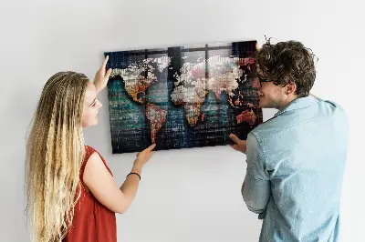 Lineáris térkép mintás fali mágnestábla