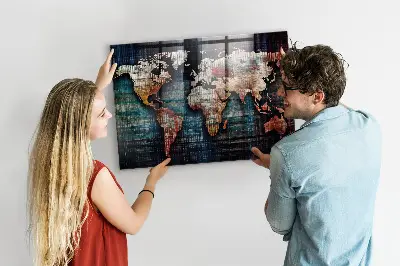 Lineáris térkép mintás fali mágnestábla