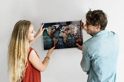 Lineáris térkép mintás fali mágnestábla