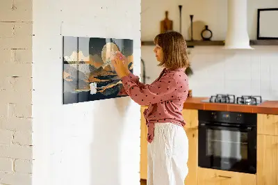 Absztrakt tájkép mintás mágneses fali tábla
