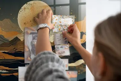 Absztrakt tájkép mintás mágneses fali tábla