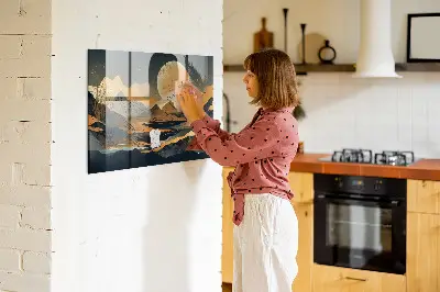 Absztrakt tájkép mintás mágneses fali tábla