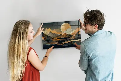 Absztrakt tájkép mintás mágneses fali tábla