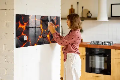 Láva vulkán mintás fali mágneses tábla