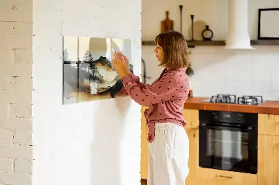 Absztrakt tájkép mintás mágneses fali tábla