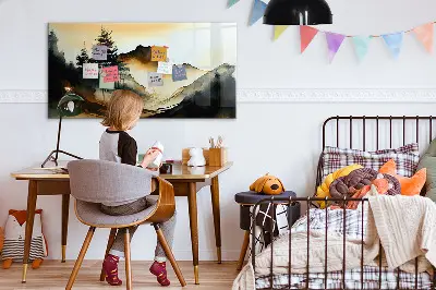 Absztrakt tájkép mintás mágneses fali tábla
