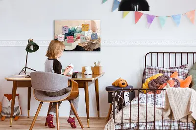 Absztrakt tájkép mintás fali mágnestábla