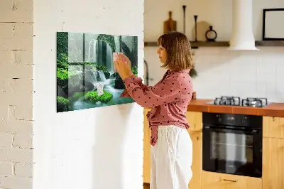 Mágneses fali tábla Vízesés a mohák között