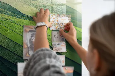 Mágneses fali tábla Absztrakt zöld mezők