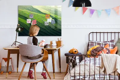 Mágneses fali tábla Absztrakt zöld mezők