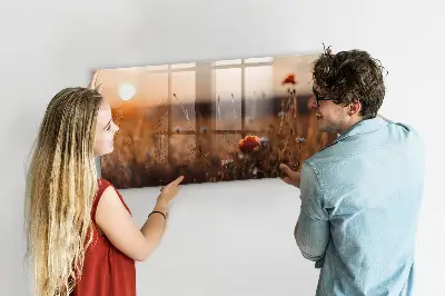 Mágneses fali tábla Mezei napfelkelte mintával