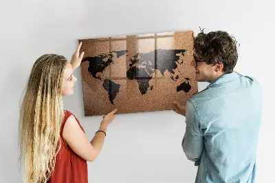 Világtérkép mintás mágneses fali tábla