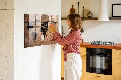 Világtérkép mintás mágneses fali tábla